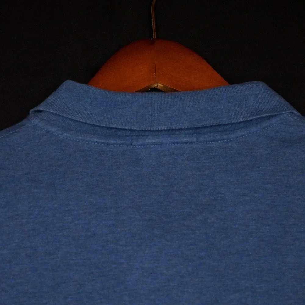 Polo Ralph Lauren Polo Shirt Mens L Blue Heather Pima Cotton Short Sleeve